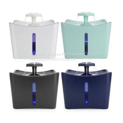 Factory Direct Sale Pet Drinker LED Light Cat Water Fountain