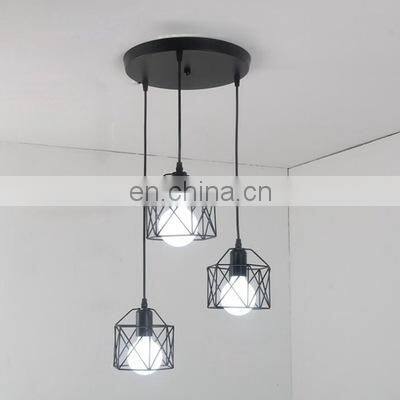Industrial Metal Black Cage Flush Mount Ceiling Lamp Light Fixture LED Pendant Light photo-5