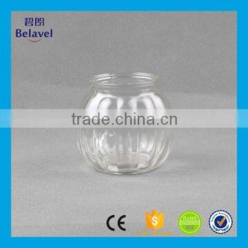 OEM custom pumpkin shape clear glass jars for candle