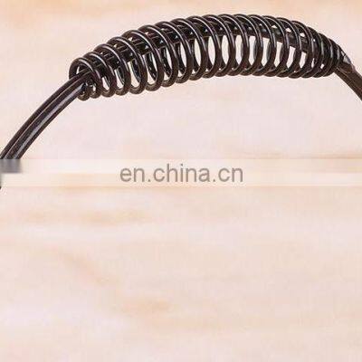 New Flower Girl Basket Picnic Hanging Basket Dark Brown Metal Wire Fabric Food Fruit Storage Flower Basket With Handles photo-3