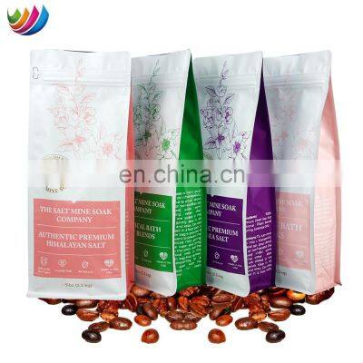 Private Label Bolsa De Cafe Con Valvula 250g Flat Bottom Stand Up Pouch Bulk Wide Coffee Bean Bag With Zipper Valve And Window