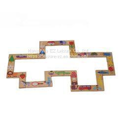 Animal Pattern Wooden Building Blocks Puzzle Toys Colored Dominoes for Kids photo-3