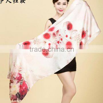 2015 Latest Custom Women Printed Silk Satin Scarf photo-4