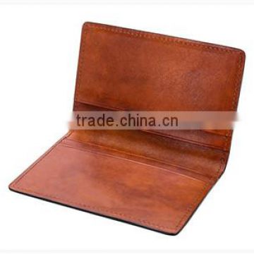 Factory customize Italian old leather card case RFID Blocking lining card pocket