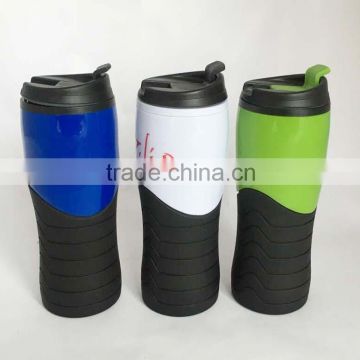 2015 New 14OZ Double wall Layer Plastic coffee tumbler cup Travel Mug