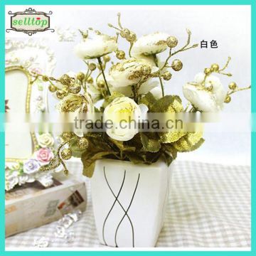 27cm 7 heads tea rose artificial silk flower