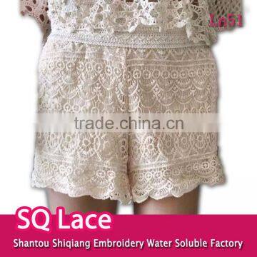 Cotton Shorts for Ladies/embroidery Lace Water Soluble Lace