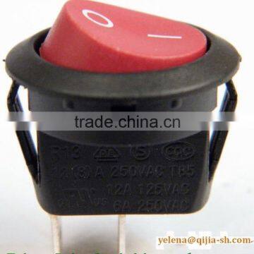 Mini Round Red Button Rocker Switch Withlight ON-OFF 2pins Dia 16.4mm 3A 250V photo-3