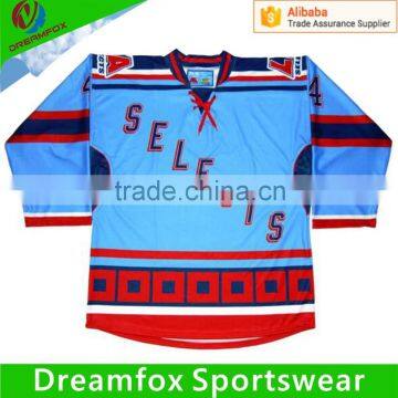 2016 OEM Custom children sublimation polyester ice hockey jersey