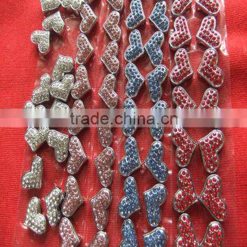 Produce slide diamond hearts Wholesale diamond letter 10 mm full rhinestone heart charm