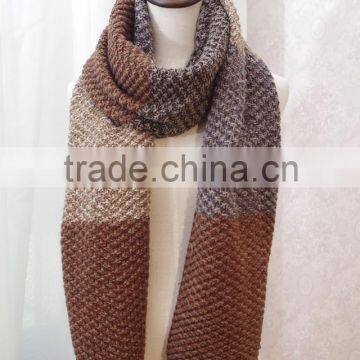 New Fashion Patchwork Wool Knitted Unisex Man Woman Winter Scarf photo-6