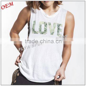 100% Cotton Custom Plain Round Neck Sleeveless Gym Wear Sexy Womens Fitness Tank Top photo-5