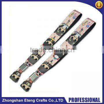 High quality cheap customized fabric wristbands for events,printed wristbands