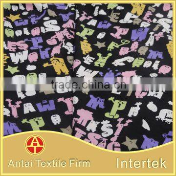 Cartoon letter design printing lycra microfiber fabric