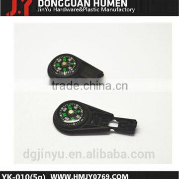 Jinyu high quality paracord compass/mini compass/plastic compass zipper pull