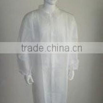 with zipper S/M/L/XL/XXL/XXXL Disposable nonwoven PP lab coat