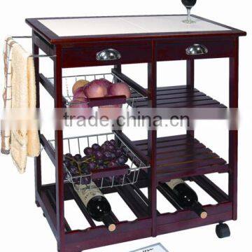 wooden kitchen trolley