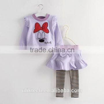 Sunny Girls Clothing Tops With Stripe Leggings 4 Colors Cartoon Sweet Girls Set photo-2