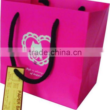 Cotton paper bag with hangtag