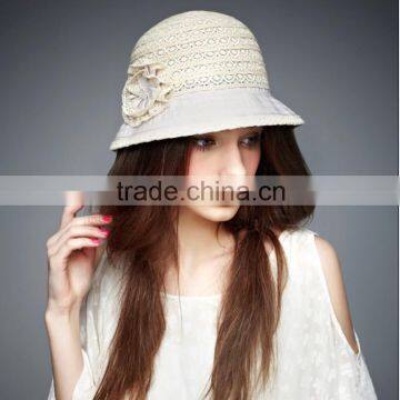 cloth bucket hat with lace and diamond