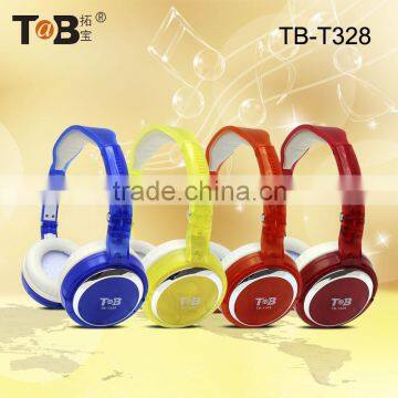 2015 Stereo products Universal Over-ear Headband headphones foldable,transparent headphone