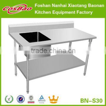 (BN-S30) Manufacturer of stainless steel sink bench, kitchen sink with drian board for sale, single bowl kitchen sink