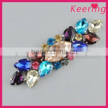 3.3cm width colorful glass embellishments for dress WRE-269