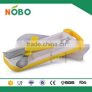 Cute Design Spoon Chopsiticks and Forks Sets Stainless Steel Kids Tableware With Box photo-2