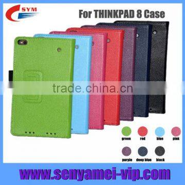 High Quality Lychee PU Leather Case For THINKPAD 8