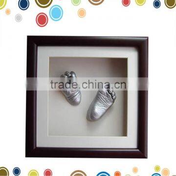 Creative 3D baby hands feet sculptures in high quality shadow box