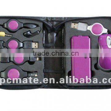 Fashion Usb Travel Kit Included Usb Hub+earphone+RJ45 Connector+mini Mouse+mini 5p Cable photo-2