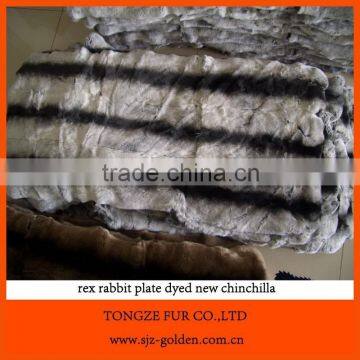Rex rabbit skin plate dyed chinchilla color