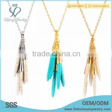 2016 trendy high quality turquoise stone necklace jewelry