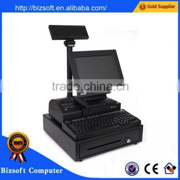 Bizsoft All in one DZ-D21P Pos system with 58MM thermal printer/cash drawer/LCD customer display