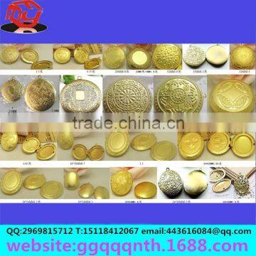 Jewelry Accessory Round Oval Metal Brass Gold Bronze Antique Photo Box Pendant for Necklace