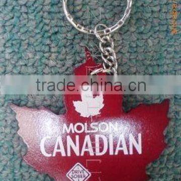 Wood maple leaf shape small keychain for small souvenir gift (Wooden craft in laser-cutting & engraving)