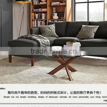 fashionable living room wooden base mix-cross table