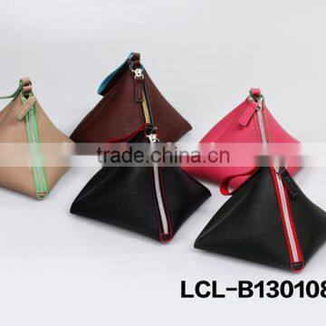 LCL -B1301082 Raw Cut bi Color Pvc Semi pu Cluth Envelope Cosmetic Bag Doument Holder Mini Pad Pouch