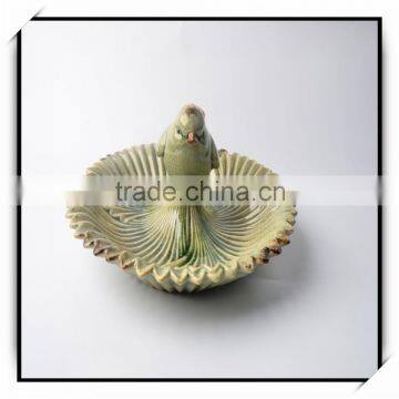 Creative Ceramic Ring Dish with Small Bird for Fruit