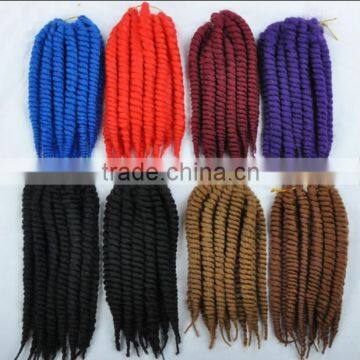 High Quality 12" 24'' 2X Havana Mambo Twist Braids With Synthetic Crochet Hair Extension photo-6