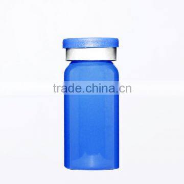 blue tubular serum bottle