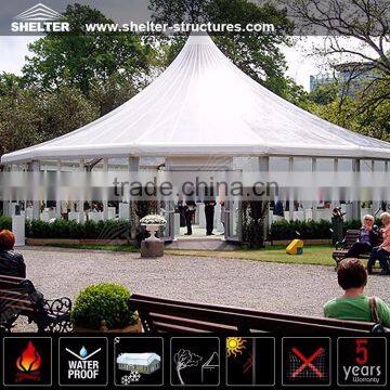 Luxury Hexagonal Wedding Marquee tent with glass wall Party Tent for sale