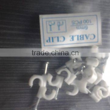 on Sale Nail Wire Clips/round Plastic Cable Clips/nail Cable Clamps 26mm photo-3