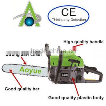 Good quality 4500 gasoline chain saw,45cc new model petrol saw