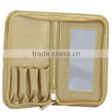 PU Golden 4PCS With Mirror Empty Cosmetic Bag