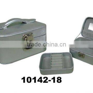 Grey mirrored jewelry box with tray from China