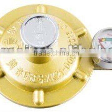 lpg pressure regulator with double nozzles and gauge meter ISO9001-2008