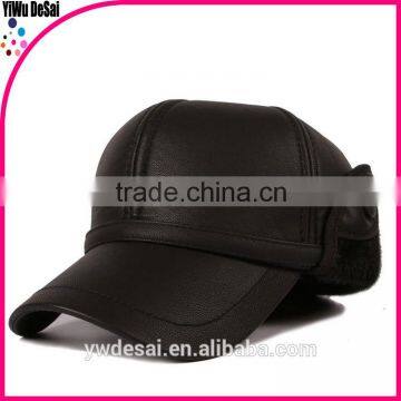 PU leather Winter hat thickening cap Baseball cap outdoor sports hat