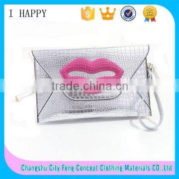 Fashionable Lips Clutch Bag Crocodile Skin Wholesale Price BU614