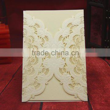 Professional Factory Custom designs Pocket wedding Card Laser Cut Invitations Wholesale